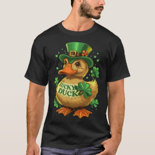 Lucky Duck Shamrock Funny St Patricks Day Waterfow T-Shirt