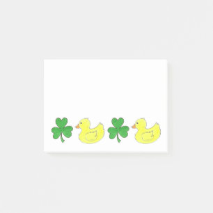 Lucky Duck Shamrock Rubber Ducky St. Paddy's Day Post-it Notes