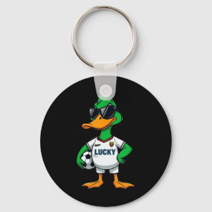 Lucky Duck Soccer Key Ring