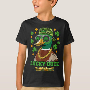 Lucky duck st patricks day mallard duck hunter men T-Shirt