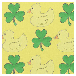Lucky Duck St. Patrick's Day Rubber Ducky Shamrock Fabric