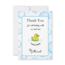 Lucky Duck Thank You Card Kids Birthday