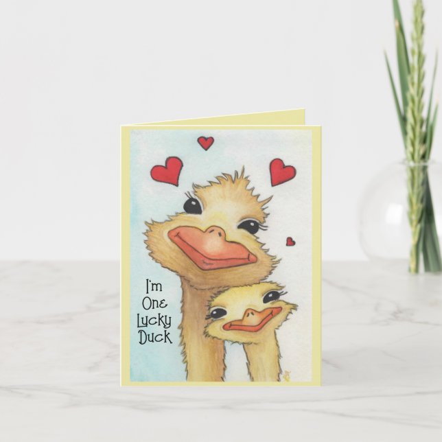 Lucky Duck Valentine Holiday Card (Front)