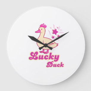 Lucky Duck women T-shirt Modern Design Large Clock