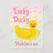Lucky Ducky First Birthday Invitation