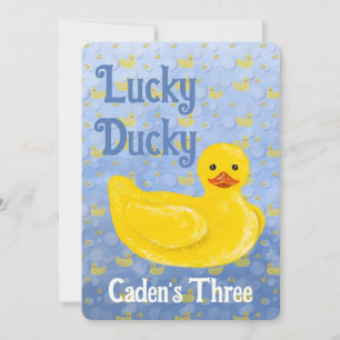 Lucky Ducky Third Birthday Invitation