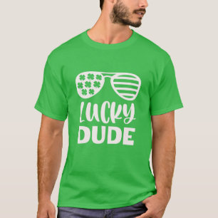 Lucky Dude St Patrick's Day Sunglasses With Shamro T-Shirt