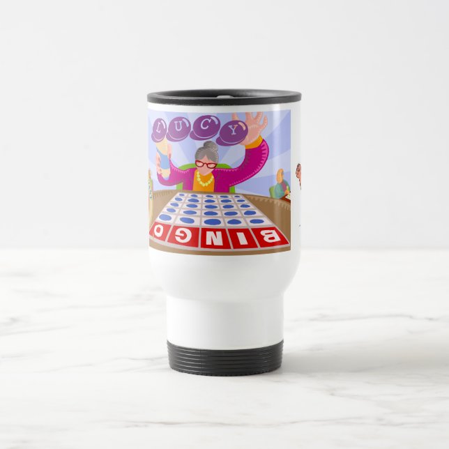 Lucky Elephant Bingo Travel Mug (Center)