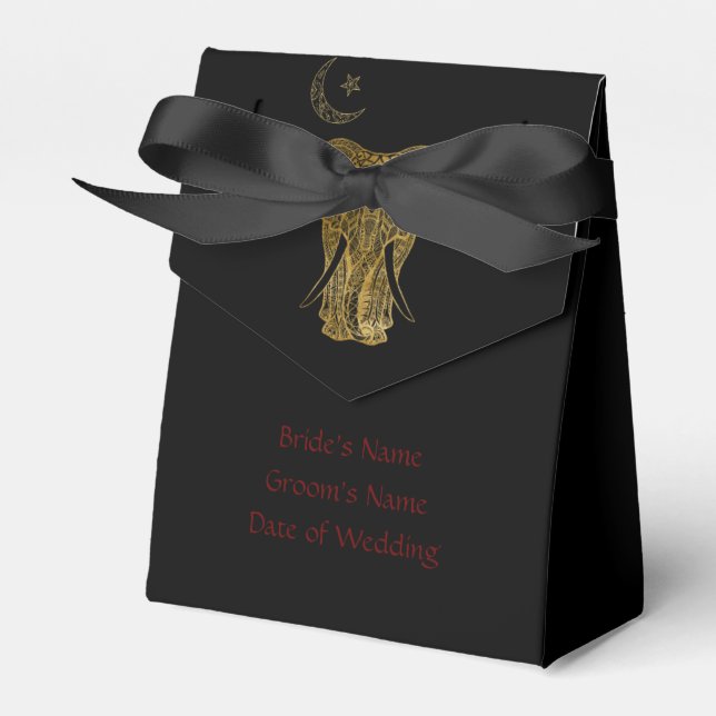 Lucky Elephant Favours Box / Wedding (Front Side)
