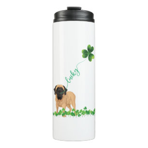 Lucky English Ma Dog Shamrock St Patrick day Thermal Tumbler