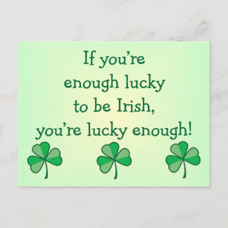 Lucky Enough Irish Postcard