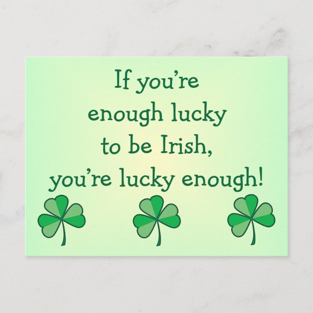 Lucky Enough Irish Postcard (Front)