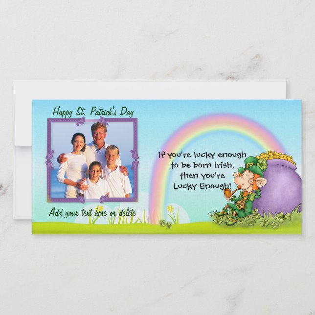 Lucky Enough Leprechaun - Customise and Add Photo (Front)