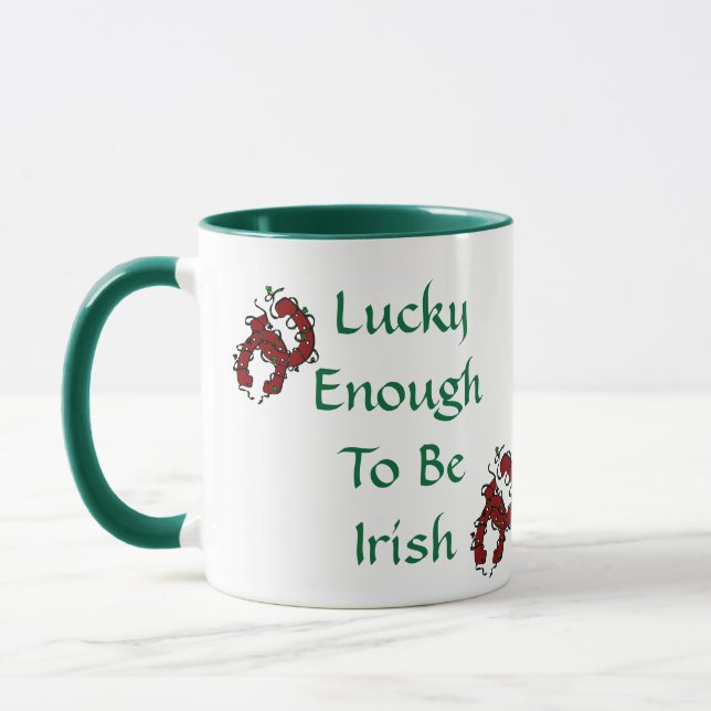 Lucky Enough To Be Irish Horseshoes Ceramic Mug (Left)