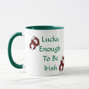 Lucky Enough To Be Irish Horseshoes Ceramic Mug