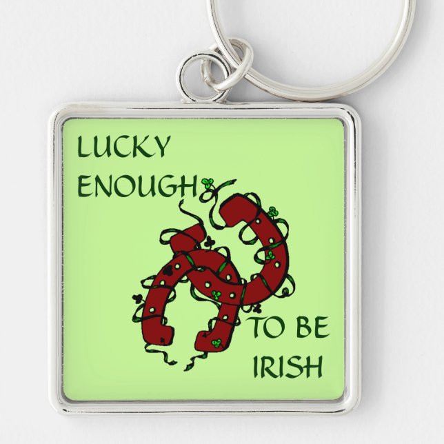 Lucky Enough to be Irish Horseshoes Key Chain (Front)
