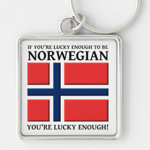Lucky Enough To Be Norwegian Keychain