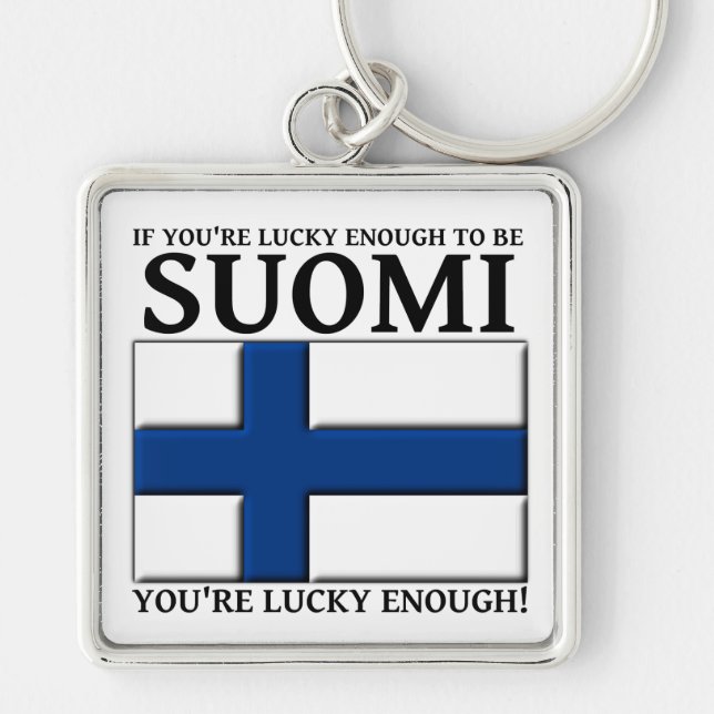 Lucky Enough To Be Suomi Keychain (Front)