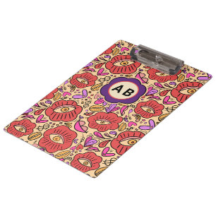 Lucky Eye Floral Pattern Clipboard