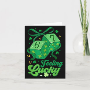Lucky feeling 67 st patricks day dice six seven card