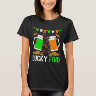 Lucky Find Bigfoot Happy St Patricks Day Shirt Fun