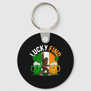 Lucky Find Bigfoot Happy St Patricks Day Shirt Fun Key Ring