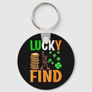 Lucky Find Bigfoot Happy St Patricks Day Shirt Fun Key Ring