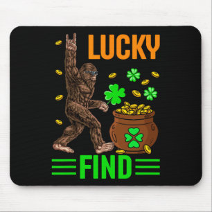 Lucky Find Bigfoot Happy St Patricks Day Shirt Fun Mouse Mat