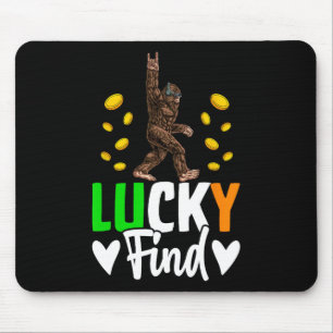 Lucky Find Bigfoot Happy St Patricks Day Shirt Fun Mouse Mat