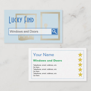 "Lucky Find" Windows and Doors Business Cards