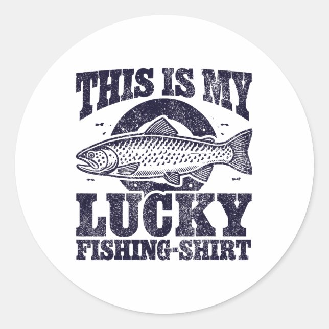 Lucky Fishing  Classic Round Sticker (Front)