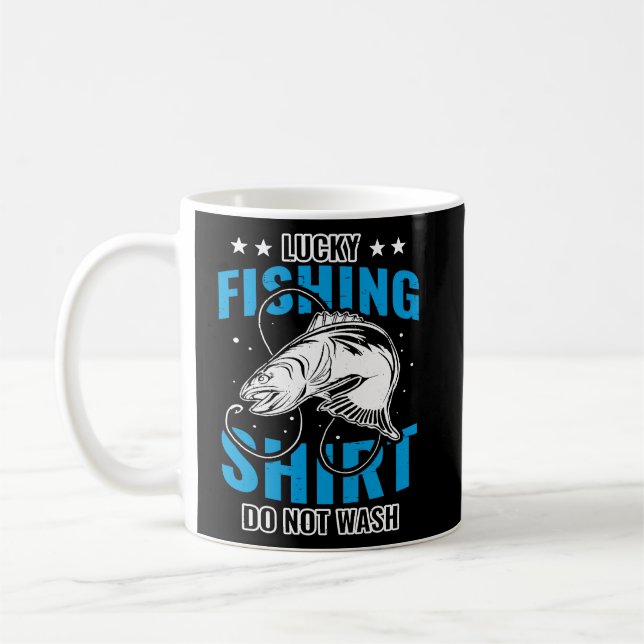 Lucky Fishing  for Fish Hunter and Fisherman  20  Coffee Mug (Left)