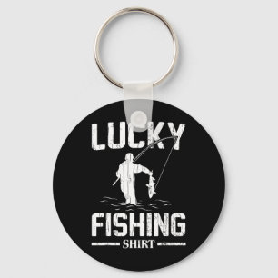 Lucky Fishing Funny Fishermen Fish Graphic Key Ring