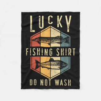 Lucky Fishing Shirt Do Not Wash Father's Day Fishe Fleece Blanket