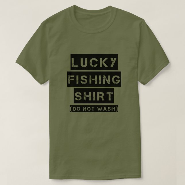 Lucky fishing shirt do not wash funny men's (Design Front)