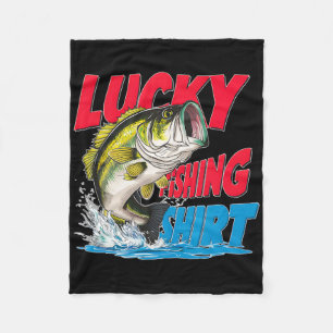 Lucky Fishing Shirt Funny Byss Fisherman Fun Angle Fleece Blanket