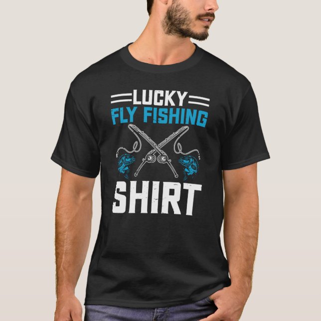 Lucky fishing shirt funny humour t-shirt (Front)