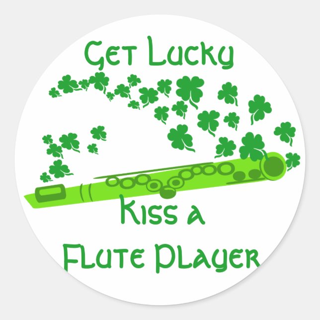 Lucky Flute Classic Round Sticker (Front)
