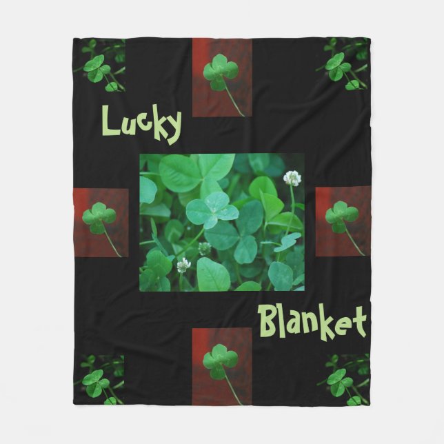 Lucky Four Leaf Clover Blanket (Front)