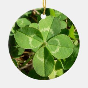 Lucky Four Leaf Clover Ceramic Tree Decoration