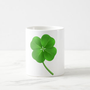 Lucky four leaf clover coffee mug