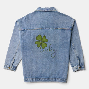 Lucky Four Leaf Clover Denim Jacket