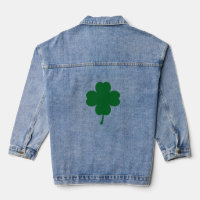 Lucky Four Leaf Clover Denim Jacket Charm