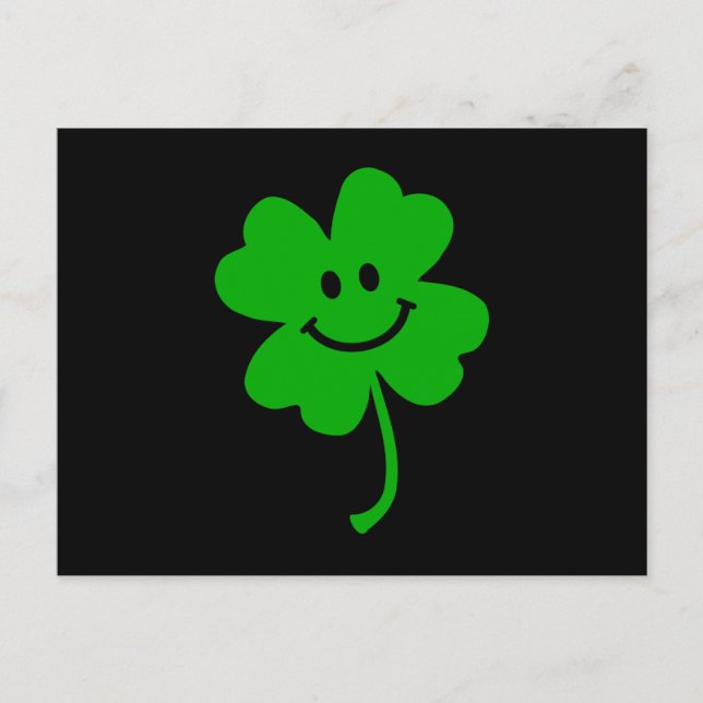 Lucky four leaf clover face postcard (Front)