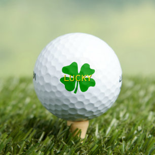 Lucky four leaf clover golf balls   Personalizable