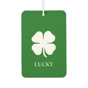 Lucky Four Leaf Clover Green Stripe Pine Irish Car Air Freshener