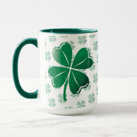 Lucky Four Leaf Clover Irish Shamrock Pattern Golf