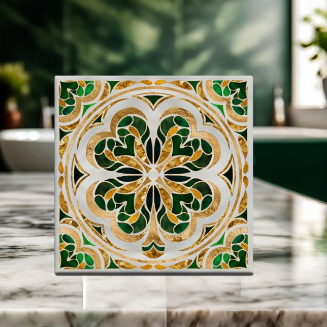 Lucky Four-leaf clover luxury  Tile (Creator Uploaded)