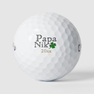 Lucky four leaf clover personalised golf balls