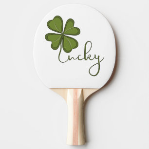 Lucky Four Leaf Clover Ping Pong Paddle